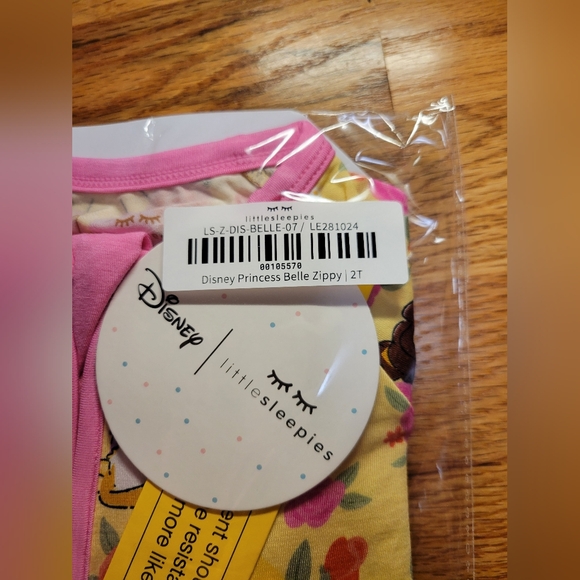 NIB Little Sleepies Disney Princess Belle Zippy- 2T- Floral, Bamboo, Cozy - Picture 13 of 14